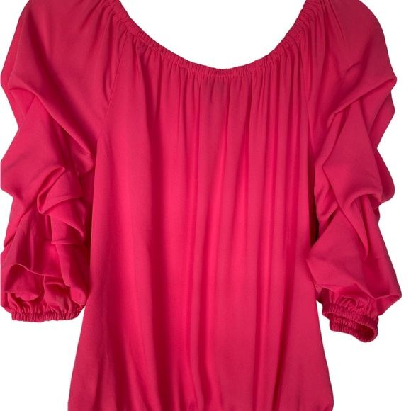 Vince Camuto Ruffle Sleeve Blouse Pink size S NWT - Picture 4 of 9